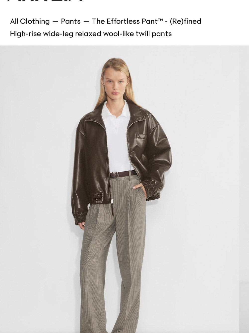 Aritzia: The Effortless Pants, high rise, wide leg